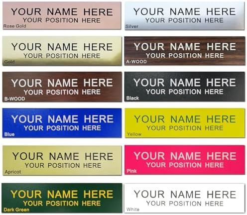 2"x8" Custom Engraved NamePlate with Wall or Desk Plastic Frame Holder - Image 3