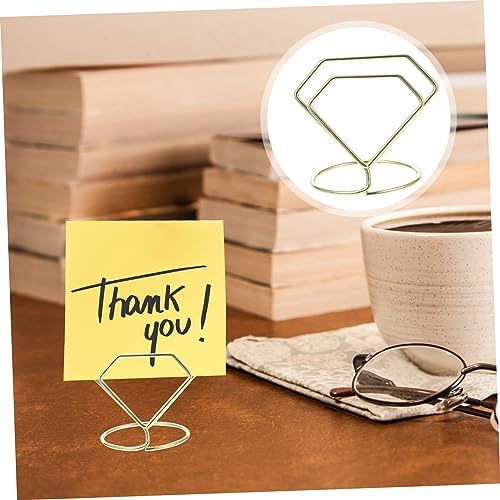 Vaguelly 10pcs Diamond Shaped Table Number Holders, Gold Carbon Steel - Image 5
