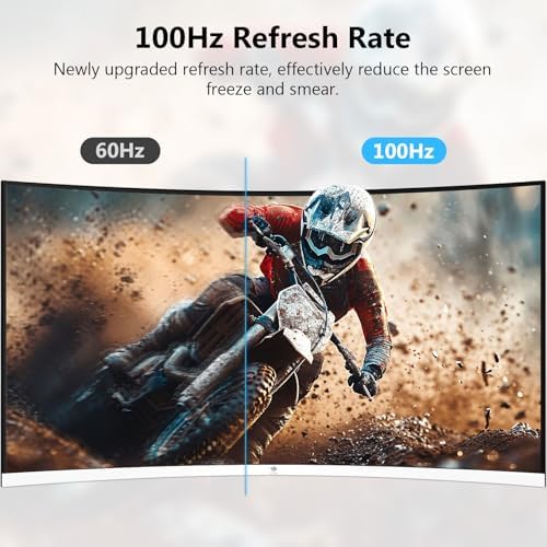 Z-Edge 27 inch Curved Computer Monitor, FHD 100Hz White PC Monitor, HDMI - Image 4