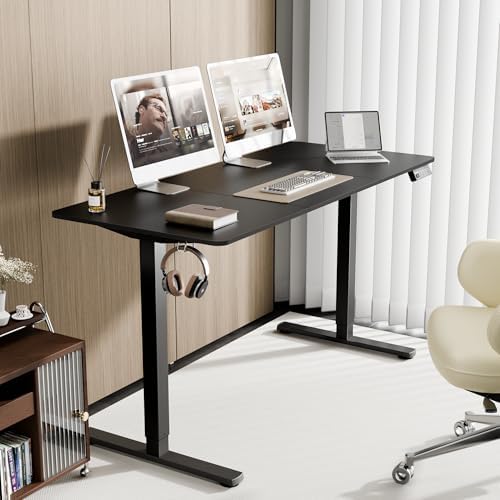 55"x24" Standing Desk, Height Adjustable Sit-Stand Home Office, Black - Image 2