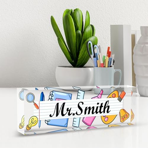 Acrylic Personalized Office Desk Name Plate, Teacher Appreciation Gifts - Image 6