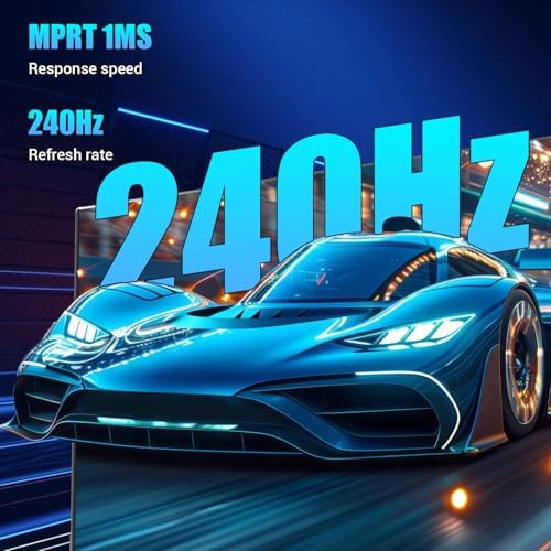 27 Inch Gaming Monitor, 240Hz Refresh Rate, FHD 1920x1080, Fast 1ms Response Time, Metal Stand, VESA 100x100, for Esports, FPS, and Competitive Gamers - Image 2