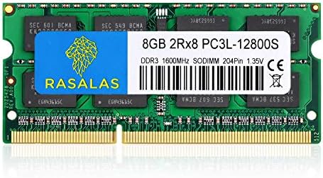 Rasalas 8GB DDR3 PC3L-12800S 8GB 1600 MHz DDR3 SODIMM RAM for Intel AMD Laptop, MacBook Pro Mid 2012, iMac Late 2012/ Early/Late 2013, Late 2012/2013, Retina 5K Display, Mac mini by Rasalas