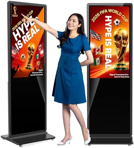43 inch Indoor Digital Signage Touchscreen,CMS Software,IPS Floor Standing Digital Kiosks Interactive Displays with WiFi HDMI/USB Input Auto AD Player, Android OS Black by Homepage