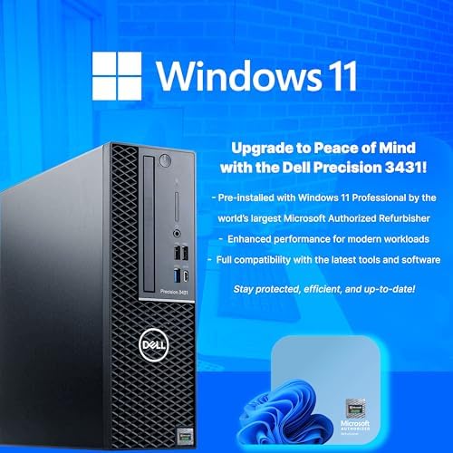Dell Precision Workstation PC | Quadro P620 GPU - Editing & Design | Windows 11 Pro | Intel i5-9500 | 16GB RAM 1TB SSD | New 24" LCDs | Home or Office Computer | WiFi 6 AX200 + BT (Renewed) - Image 5