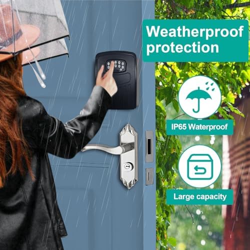 Smart Key Lock Box with WiFi, Remote Control Lock Box for House Key, APP Control Key Safe Box with Code for Outdoor - Image 3
