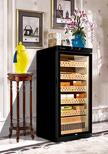 Cigar Climate Control Cabinet, Raching MON1800 Cigar Humidor Cabinet with Ammonia Removal, 220L Wood Frame Cabinet for Cigar Storing&Aging - Black - Image 5