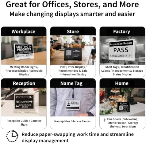 [Santek] EZ Sign NFC E-Paper Display – Battery-Free, 0.13" Ultra-Thin Rewritable 2-Color Display, Unique ID & Name Tag, No Pairing, PC/Android/iOS Compatible IP65 (White, 4.2" 6pcs, No Stand/Clip) - Image 3