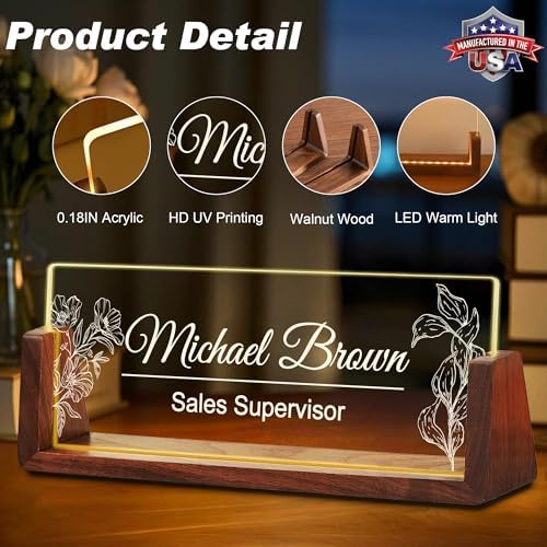 Ship Next Day Custom Name Plate for Desk, Acrylic Office Desk Accessories - Image 3