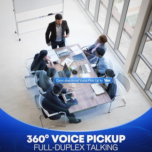Conference Room Microphone and Speaker for Interviews and Teaching, Black - Image 3