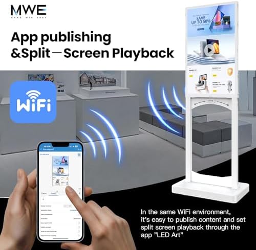 MWE 32 Inch Indoor Digital Signage Display, 1000 Nits Window Advertising Display Kiosk, Free Custom Logo Nameplate, Support Floor Standing or Ceiling Mounted, for Retail Store Window Promotion - Image 4