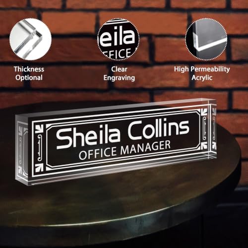 Custom Engraved Name Plate for Desk, Acrylic Desk Name Plate Personalized - Image 3
