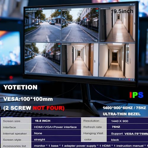 19.5-inch Professional HD Monitor (1440 x 900), 75Hz Refresh Rate, Without Audio, Visual Protection Technology, Blue Light Filter, and Flicker-Free Technology (HDMI and VGA Ports) - Image 5