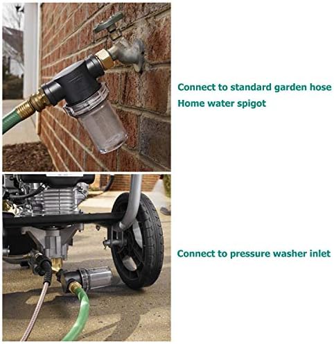 Garden Hose Filter for Pressure Washer Inlet Water, Inline Filter for Sediment, 40 Mesh Screen, Extra 2 Pieces100Mesh Screen Kit - Image 5