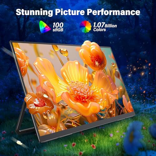 2K 180Hz Portable Gaming Monitor, 23.8" 2560x1440 QHD Fast IPS ∆E<2 100% sRGB Portable Monitor w/180° Adjustable Stand Type-C HDMI Eye Care External Second Screen for Laptop Phone PS4 PS5 Switch Xbox - Image 5