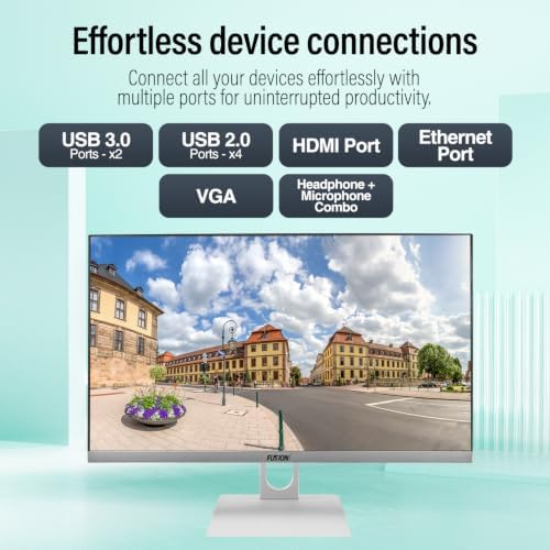 Fusion5 23.8" Full HD All in One PC Desktop Computer - 16GB RAM, 512GB SSD, i3-1215U 6-Core Processor up to 4.40 GHz, Windows 11, HDMI, USB 3.0 - AIO PC with Wireless Keyboard, Mouse, 3MP Web Camera - Image 5