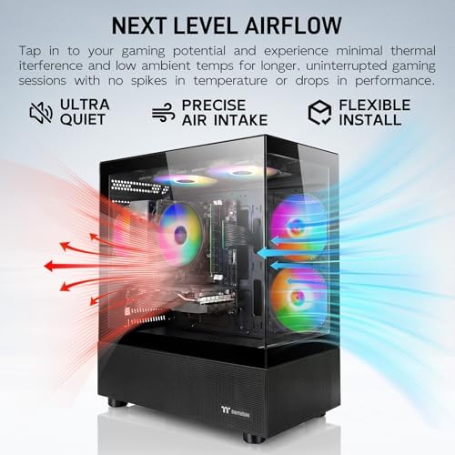 Gaming PC Desktop Computer, Intel Core i7 up to 4.0GHz, Radeon RX 580 8G, 16G RAM, 512GB M.2 SSD, BX3 550W 80PLUS Bronze PSU, WiFi 5, RGB Fan x5, Windows 11 Home, Black PC - Image 6