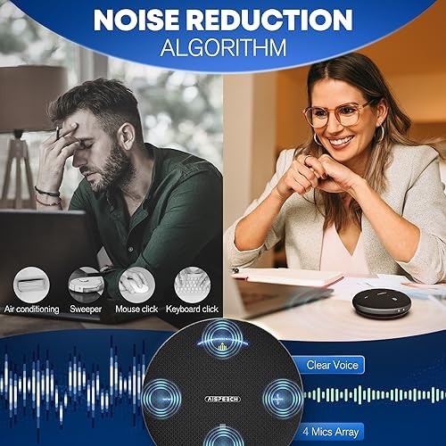 Conference Room Microphone and Speaker for Interviews and Teaching, Black - Image 4