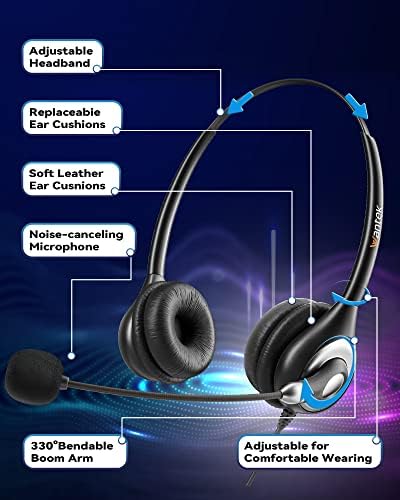 Wantek Corded USB Headset with Microphone Noise Cancelling & in-line Controls, Computer Headphones for Laptop PC Skype Zoom Webinar Classroom Home Office Business, Clear Chat, Ultra Comfort(UC602) - Image 5