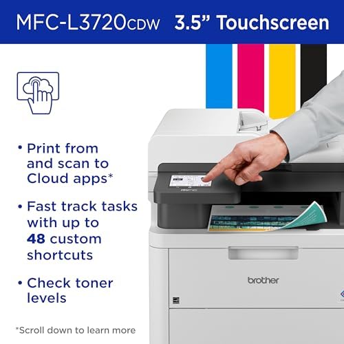 Brother MFC-L3720CDW Wireless Color Laser Printer, Scanner, Copier, Fax, Auto Duplex, 250-Sheet Capacity - Image 6