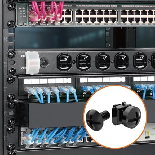 Tecmojo Rack Mount Screws Kit 50 Pack - M6 Rack Mount Cage Nuts, Screws and Washers, for Network Racks, Enclosures and Server Cabinets, Square Installation - Image 6