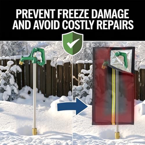 Insulated Outdoor Faucet Cover, Thickened Reusable Design, Dimensions: 25“H x 13.5”W, Reflective Strip Included, Year-Round Frost and Heat Protection, Suitable for RV Campgrounds and Yard Hydrants - Image 2