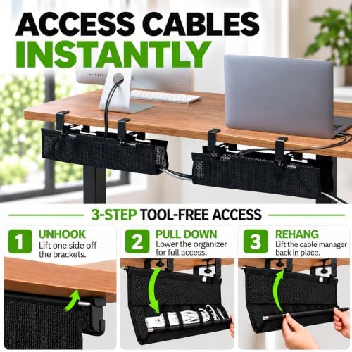 Perfect POSTURE Mesh Cable Management Tray Cord Organizer - 2 Piece - 19" - Image 4