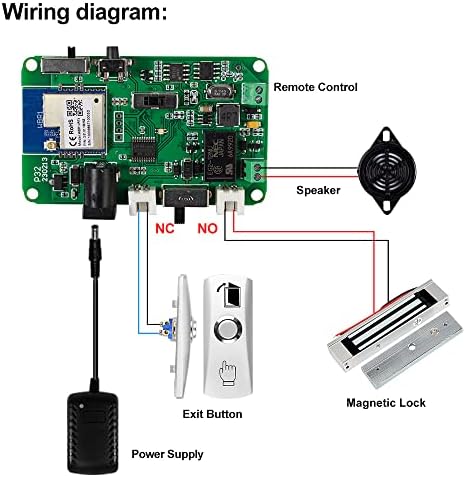 Premium Smart APP Unlocking Access Control System Kit, Simplified Wiring Door Lock Set, with Remote Controllers / 617lbs Magnetic Lock/DC 12V Power Adapter, Lock Delay Time Adjustable - Image 5