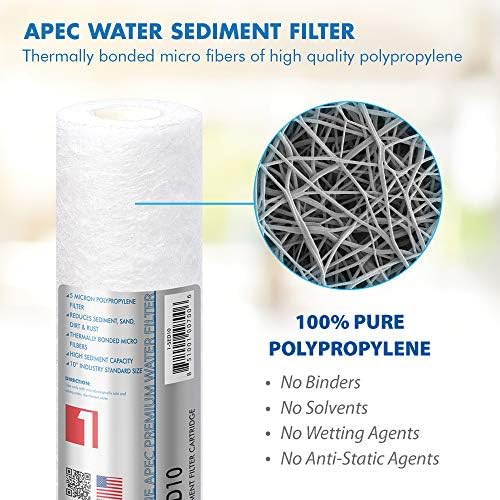 APEC Water Systems 1-SED10 US Made 5 Micron 10” x 2.5” Sediment Water Filter for Reverse Osmosis System - Image 3