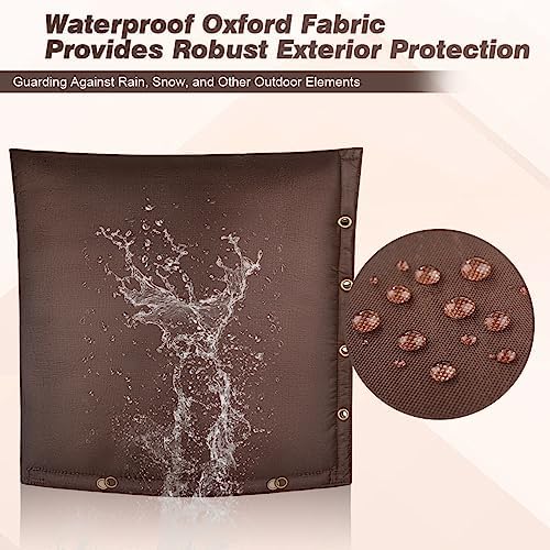 Backflow Preventer Insulation Cover - Winter Freeze Protection for Outdoor Pipes, Irrigation & Sprinkler Valves, 24''W x 24''H (Brown) - Image 5