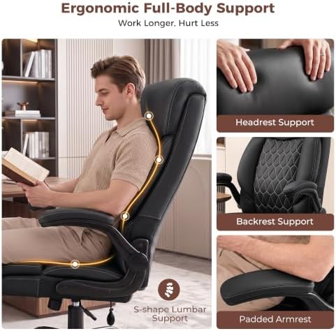 High Back Executive Office Chair with Inflatable Lumbar Support - Image 4