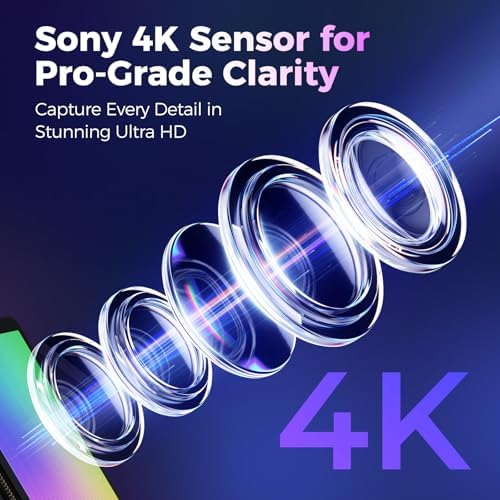 4K Webcam for PC with Microphone & Light & Privacy Cover - Image 3