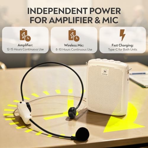 WinBridge Bluetooth Voice Amplifier with Headset Mic for Teachers, Elderly - Image 7
