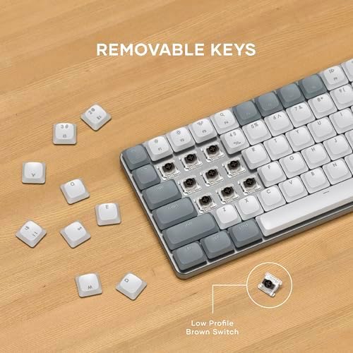 Satechi SM1 75% Mechanical Keyboard, Backlit Bluetooth, Light Gray/White - Image 4