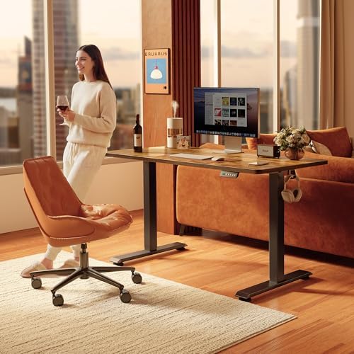 FEZIBO Standing Desk 48 × 24 Inch Electric Height Adjustable, Rustic Brown - Image 2