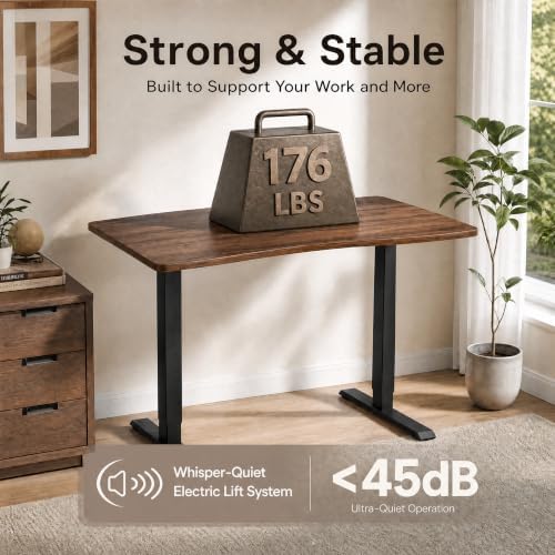 Grandder 63x32 Electric Standing Desk, Curved Walnut Desktop - Image 7