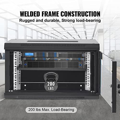 VEVOR 6U Wall Mount Network Server Cabinet, 14.8'' Deep, Server Rack Cabinet Enclosure, 200 lbs Max. Ground-Mounted Load Capacity, with Locking Glass Door Side Panels, for IT Equipment, A/V Devices - Image 4