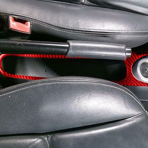 Car Center Console Shifter Outer Panel Handbrake Frame Sticker Real 3K Red Carbon Fiber Decoration Interior Accessories Trim Compatible with Benz Smart Fortwo 2011 2012 2013 2014 2015 - Image 4