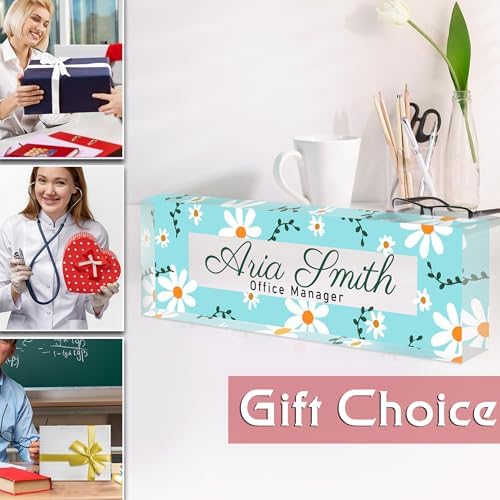 Custom Name Plate for Desk, Acrylic Desk Name Plate Personalized, Employee Appreciation Gifts, Office Desk Accessories for Woman Teacher Nurse, Coworker Gifts for Manager Assistant - Image 6