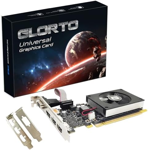 Glorto GeForce GT 730 4G Low Profile Graphics Card, 2X HDMI, DP, VGA, DDR3, PCI Express 2.0 x8, Entry Level GPU for PC, SFF and HTPC, Compatible with Windows 11 by GLORTO