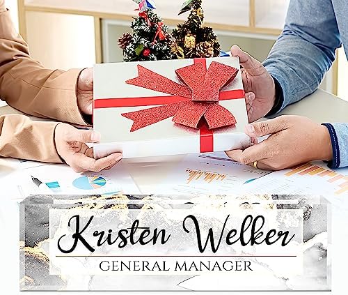 Name Plate for Desk, Desk Name Plate Personalized, Office Decor for Women Men, Acrylic Desktop Accessories, Office Gifts for Boss Nurse Teacher Coworker, Employee Appreciation Gift (Silver/Gold) - Image 5
