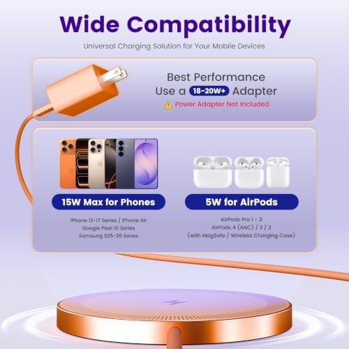 15W Wireless Charger for Apple MagSafe Charger, Magnetic Fast Charging Pad - Image 3