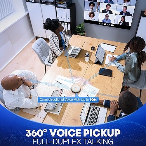 Conference Speaker and Microphone for Online Meetings and Remote Work, Gray - Image 2