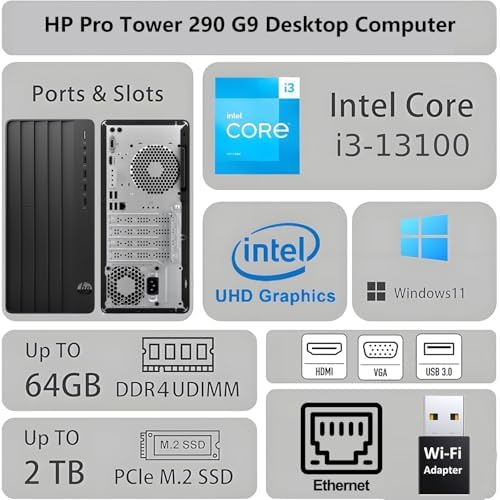 HP Desktop 2026 Tower, Intel Quad-Core Processor, 64GB RAM, 2TB PCIe SSD - Image 2