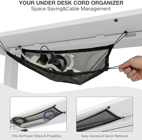 Acrolix 40x24 Electric Standing Desk with Cable Net, White - Image 5