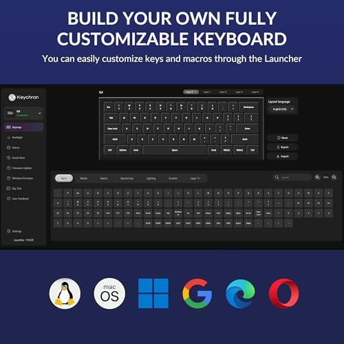 Keychron Q4 Wired Custom Mechanical Keyboard, 60% Layout QMK/VIA Programmable Macro with Hot-swappable Gateron G Pro Red Switch Double Gasket Compatible with Mac Windows Linux (Navy Blue) - Image 5