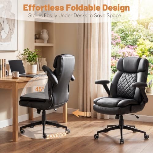 550lbs Executive Office Chair for Heavy People with Large 5D Flip Armrests - Image 5