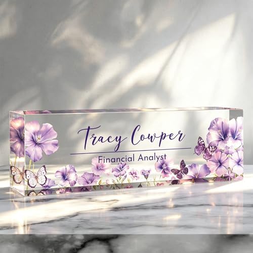 Desk Name Plate Personalized, Custom Name Plate for Desk, Acrylic Desktop Accessories, Office Gift & Decor for Women Men, Teacher Nurse Boss Employee Appreciation Gifts by PersonalizedGifts