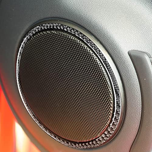 Real Black Carbon Fiber Car Inner Door Loudspeaker Panel Audio Horn Speaker Frame Trim Sticker Compatible with Benz Smart Fortwo 2011 2012 2013 2014 2015 Auto Interior Accessories 2pcs - Image 3