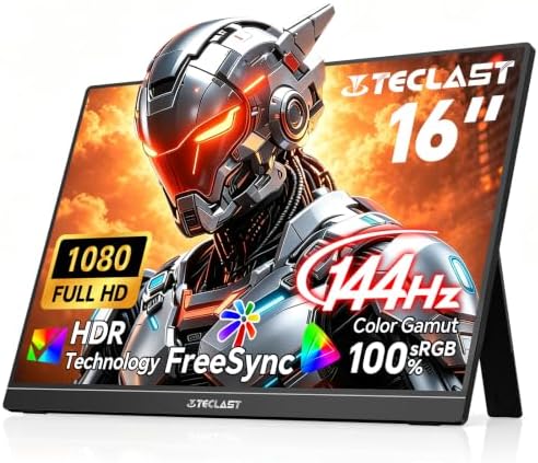 TECLAST 16'' 144Hz Portable Gaming Monitor, 1080P Travel Monitor for Laptop by TECLAST